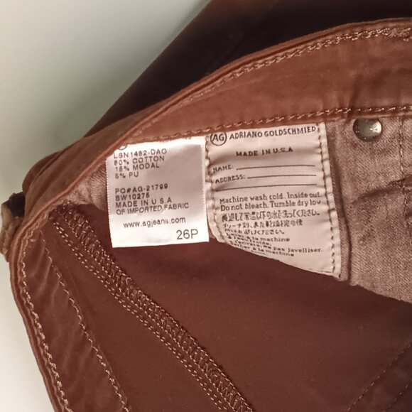 Adriano Goldschmied Jeans Size 26/4 The Stevie Ankle Petite Slim Straight Brown - Picture 5 of 10